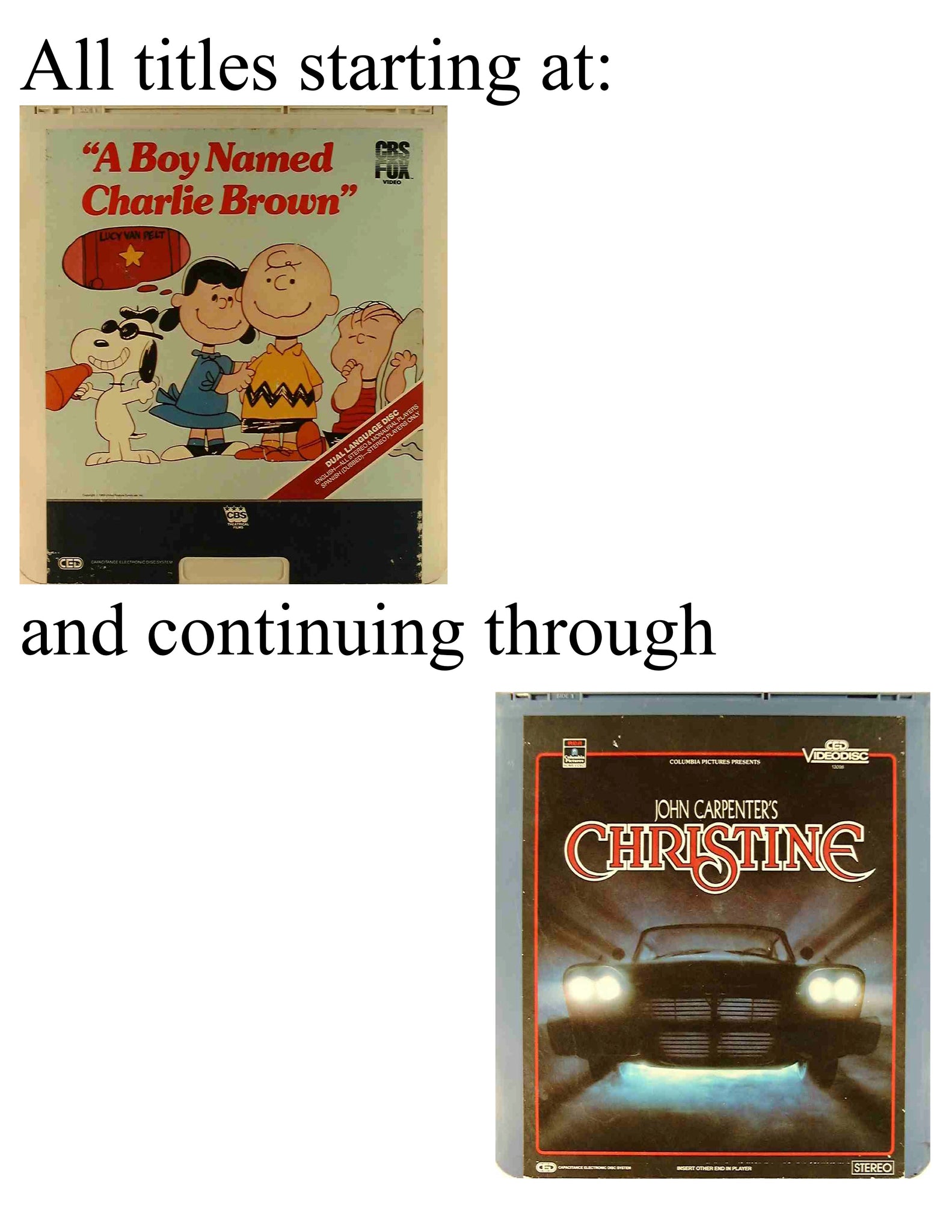 RCA CEDs: Title Starts with "Boy . . ." through "Christine"