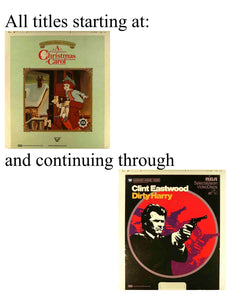 RCA CEDs: Titel beginnt mit „Christmas Carol, A“ bis „Dirty Harry“
