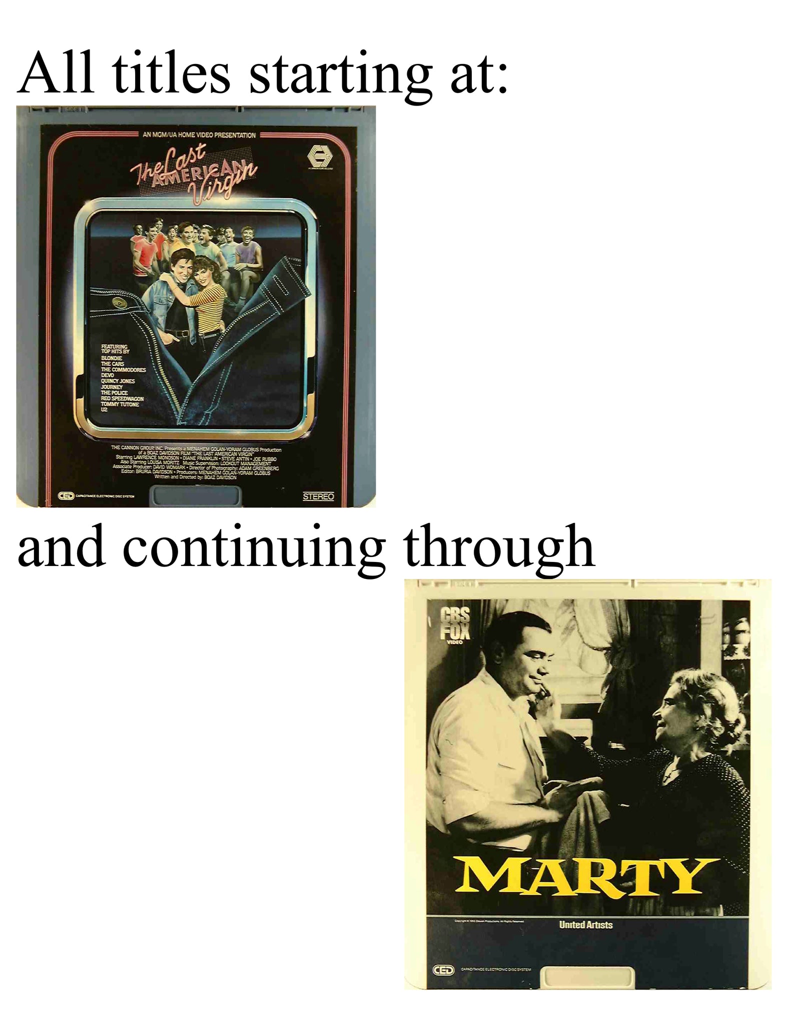 RCA-CEDs: Der Titel beginnt mit „Last . . .“ durch „Marty“
